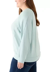 Plus Seamed Scuba Crew Neck Pullover
