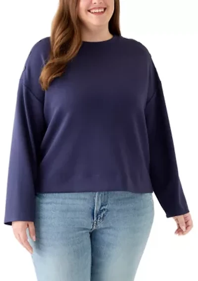 Plus Scuba Snap Crew Neck Pullover