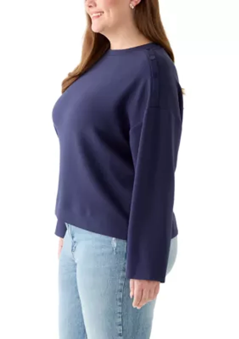 Plus Scuba Snap Crew Neck Pullover