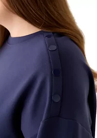 Plus Scuba Snap Crew Neck Pullover