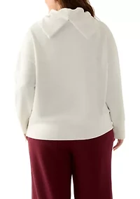 Plus Cowl Neck Sweater with Zippers