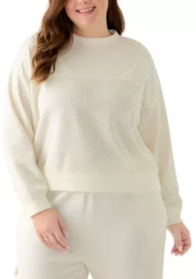 Plus Seamed Mix Pullover Sweater