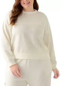 Plus Seamed Mix Pullover Sweater