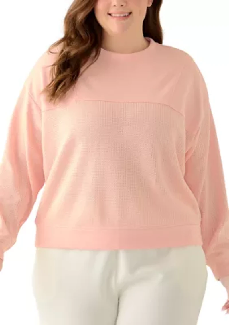 Plus Seamed Mix Pullover Sweater