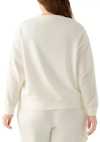 Plus Seamed Mix Pullover Sweater