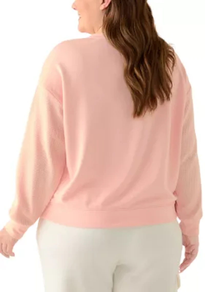 Plus Seamed Mix Pullover Sweater