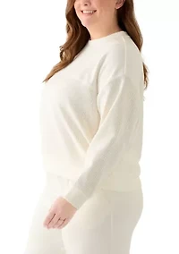 Plus Seamed Mix Pullover Sweater