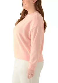 Plus Seamed Mix Pullover Sweater