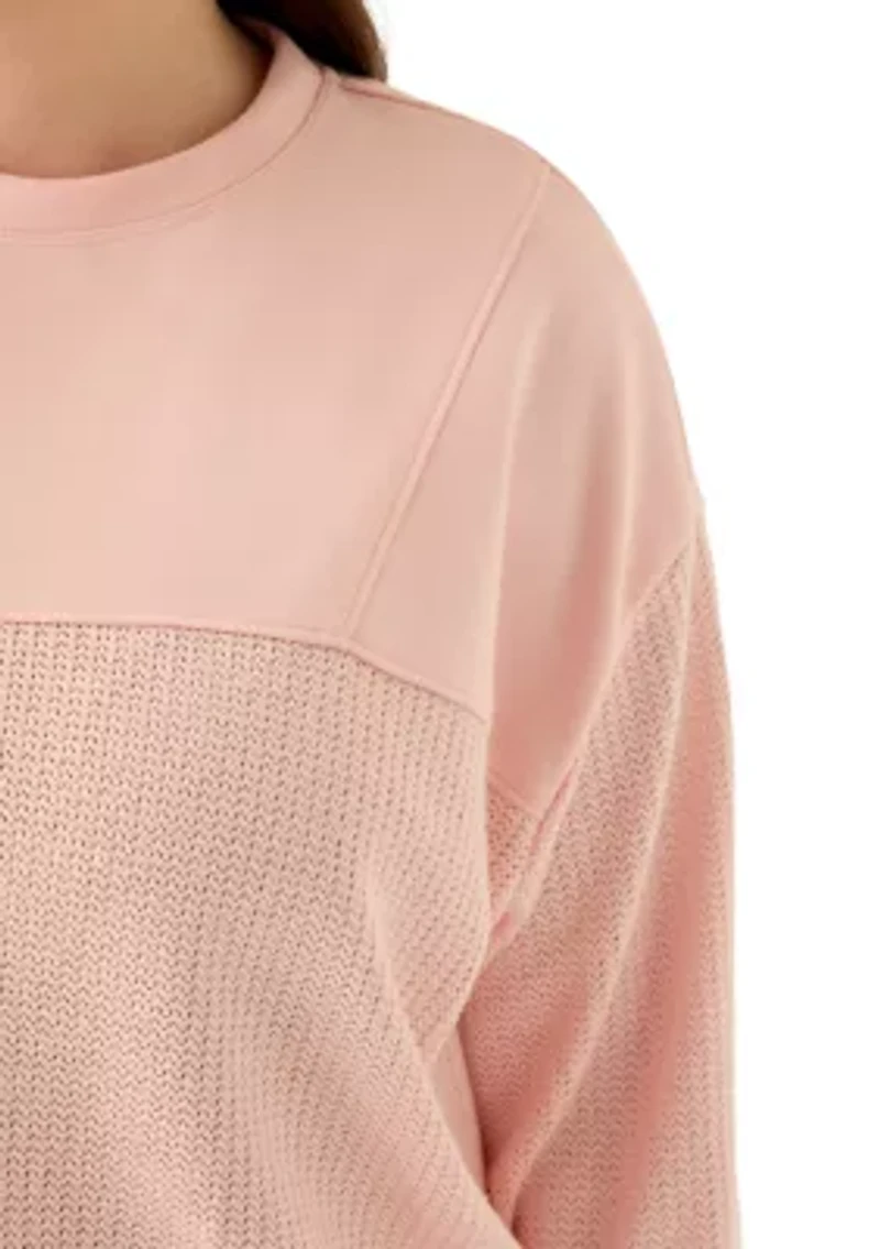 Plus Seamed Mix Pullover Sweater