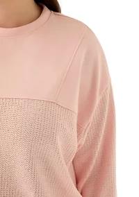 Plus Seamed Mix Pullover Sweater