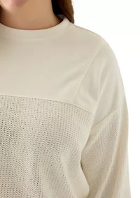 Plus Seamed Mix Pullover Sweater