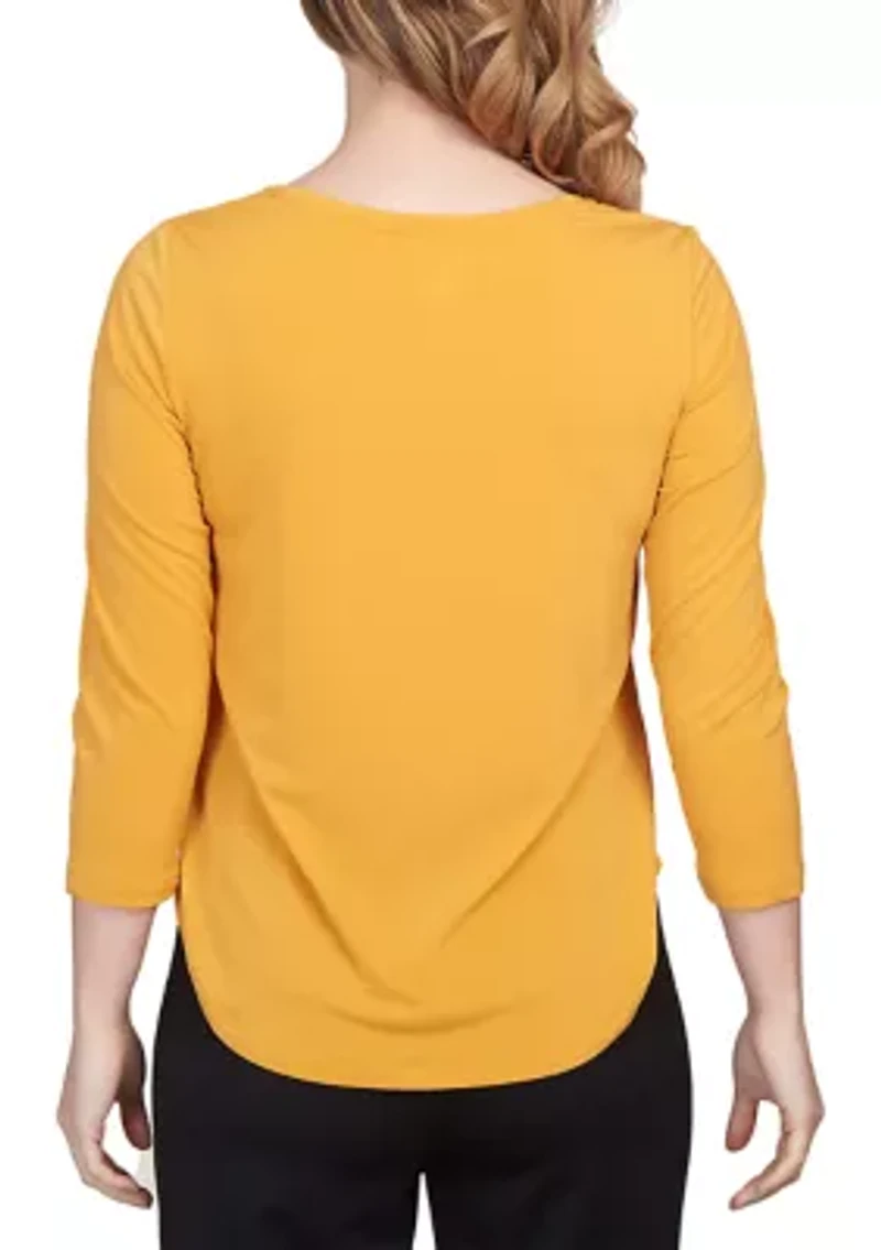 Women's Spot On Solid Square Neck Stretch Top