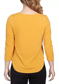 Women's Spot On Solid Square Neck Stretch Top