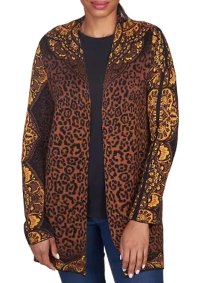 Women's All Over Animal Print Cardigan