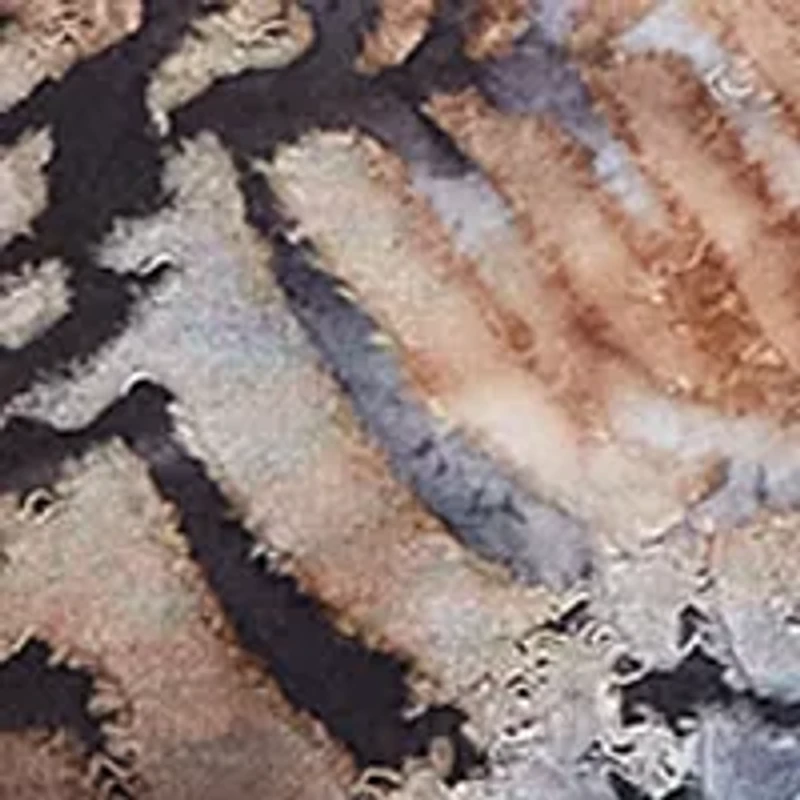 Petite Tie Dye Animal Print Keyhole Neck Top