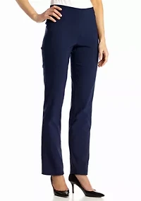 Petite Mid-Rise Pull-On Straight Solar Millenium Tech Ankle Pants