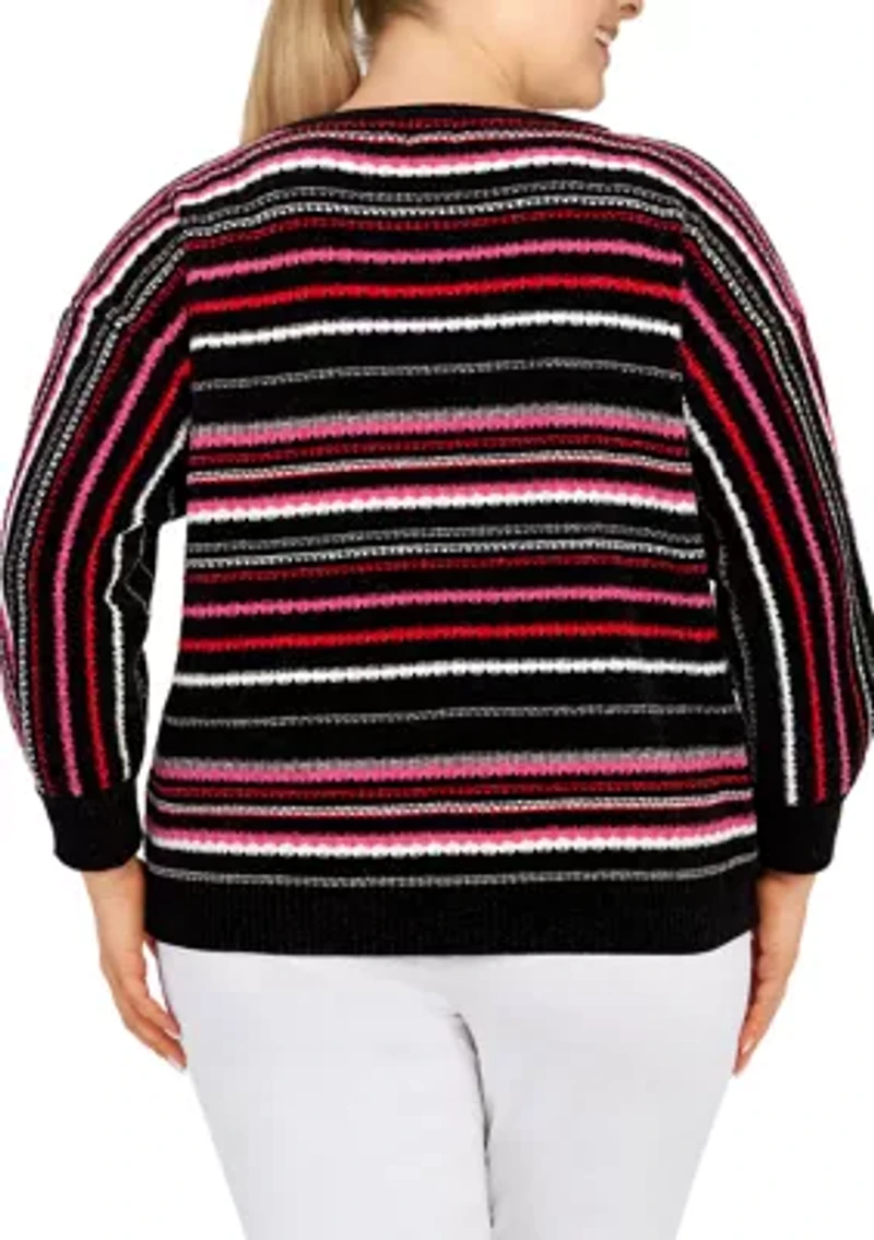 Plus Holiday Stripe Sweater