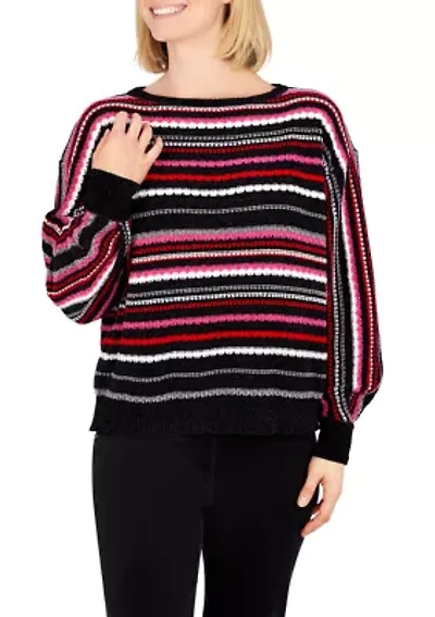Petite Holiday Stripe Sweater