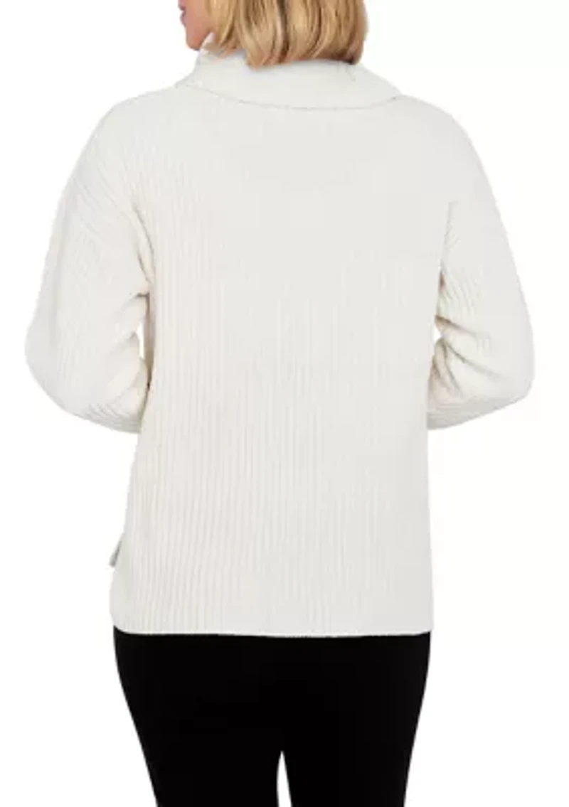 Petite Solid Chenille Sweater