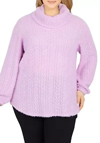 Plus Cozy Cable Knit Top