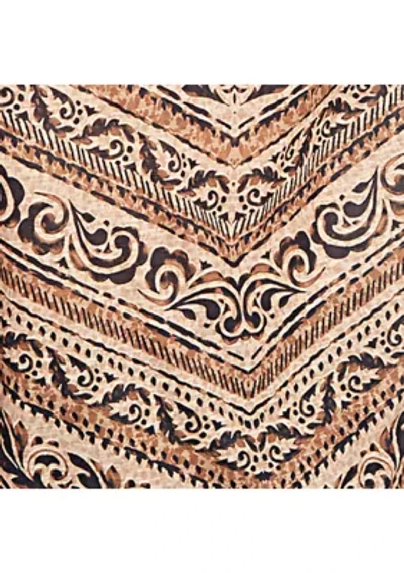 Plus Chevron Scroll Embellished Top