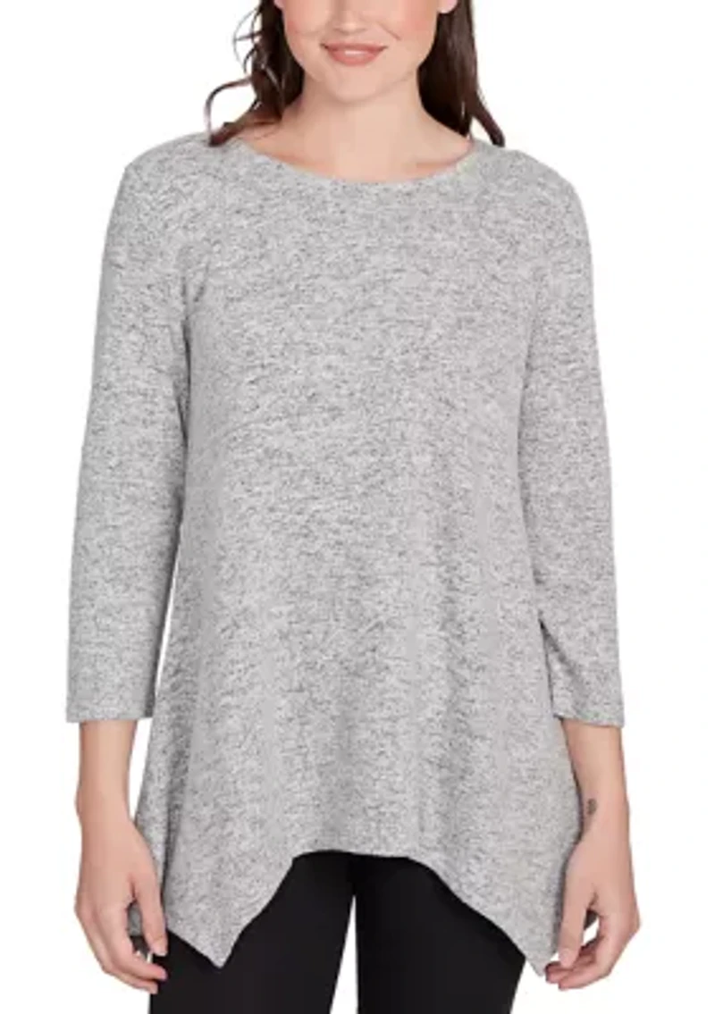 Women's Solid Spliced Cozy Knit Top