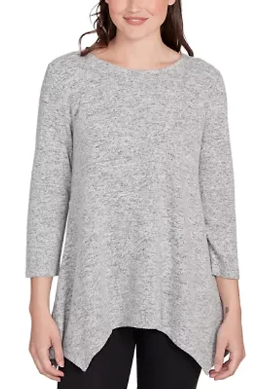 Women's Solid Spliced Cozy Knit Top
