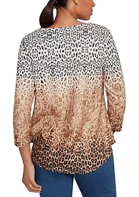 Women's Embellished Animal Print Cozy Top