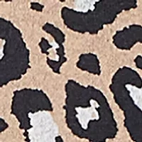 Women's Sweater Trimmed Cozy Animal Print Top