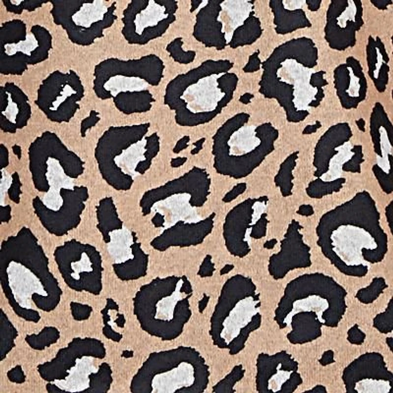 Women's Sweater Trimmed Cozy Animal Print Top