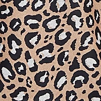Women's Sweater Trimmed Cozy Animal Print Top
