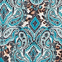 Women's Ballet Neck Medallion Animal Print Cozy Top