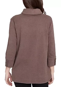 Women's Luxe Half Button Collared Top