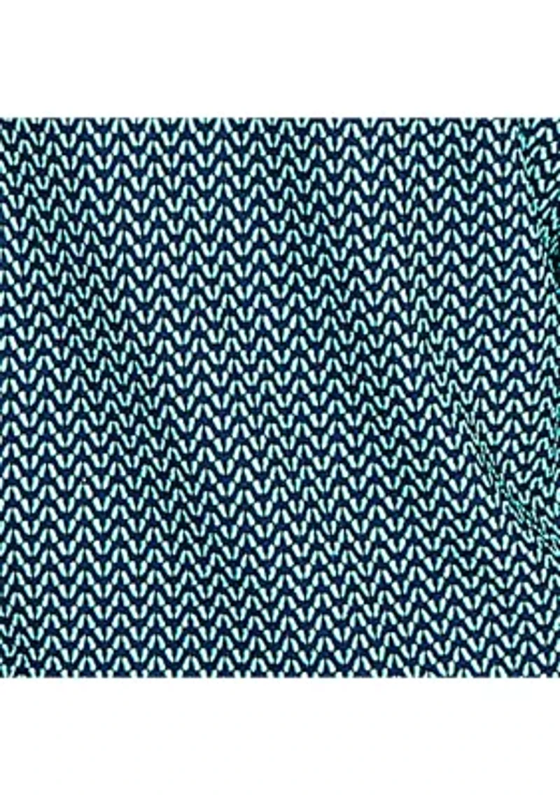 Plus Split Cowl Neck Herringbone Knit Top