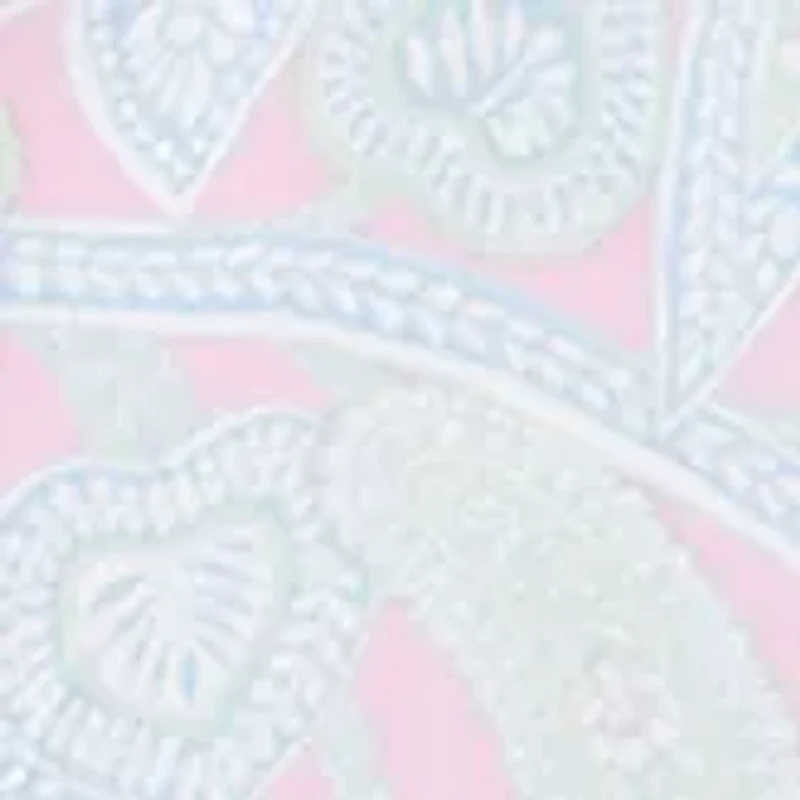 Petite V-neck Paisley Print Rayon Blouse With Ruffle Sleeve