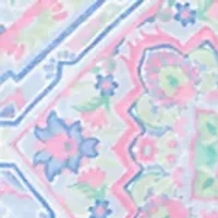 Petite Scoop Neck Tile Print Burnout Shark Bite Top