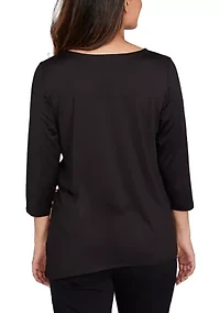 Women's Button Sleeve Bold Floral Top
