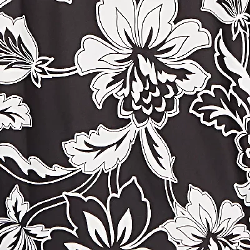 Plus Floral Geo Border Knit Top