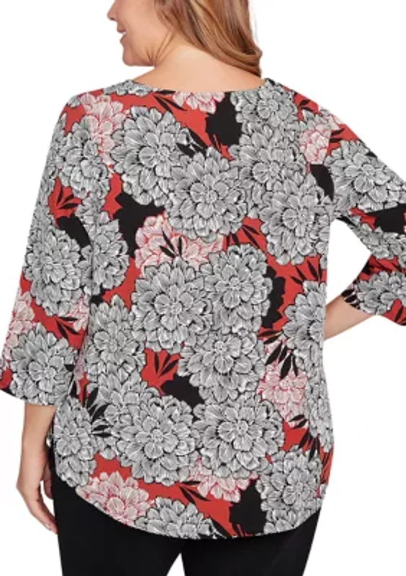 Plus Dahlia Garden Knit Top