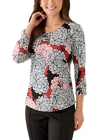 Petite Dahlia Garden Knit Top