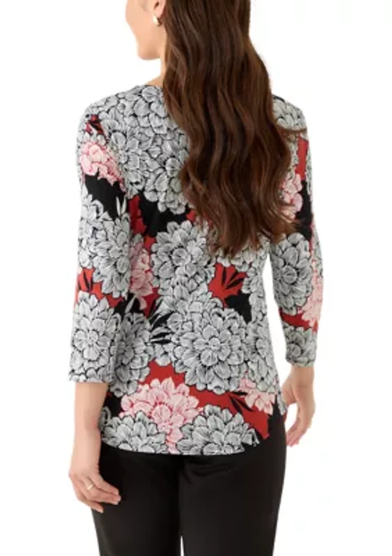 Petite Dahlia Garden Knit Top