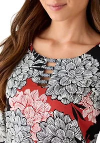 Petite Dahlia Garden Knit Top