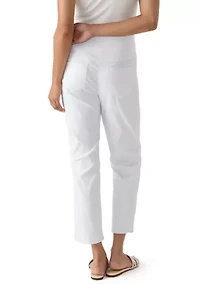 Women's Pull-On Silky Embroidered Ankle Pants