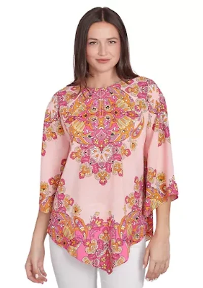 Women's Ornate Bohemian Floral Medallion Tunic