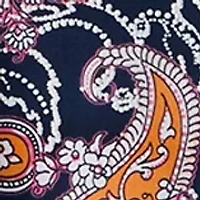Women's Paisley Puff Print Beaded Neck Knit Top