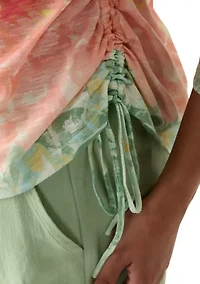 Women's Tropical Bloom Embellished Top
