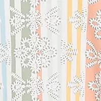 Petite Tropical Stripe Puff Print V-Neck Top