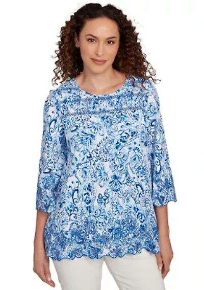 Women's Oceanic Paisley Embroidered Top