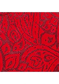 Women's Paisley Jacquard Asymmetric Hem Knit Top