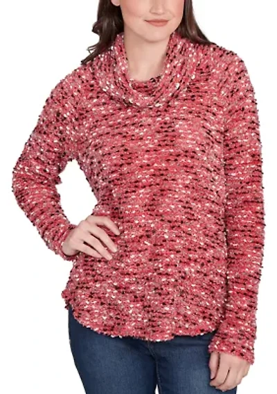 Women's Cowl Neck Nubby Boucle Top